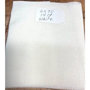 Aida Cloth Cross Stitch Fabric 6"x30" 14 Count Off White
